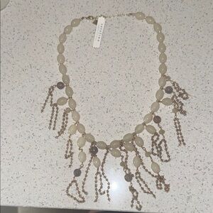Serafina Elegant Beaded Necklace with Cream and Brown Accents